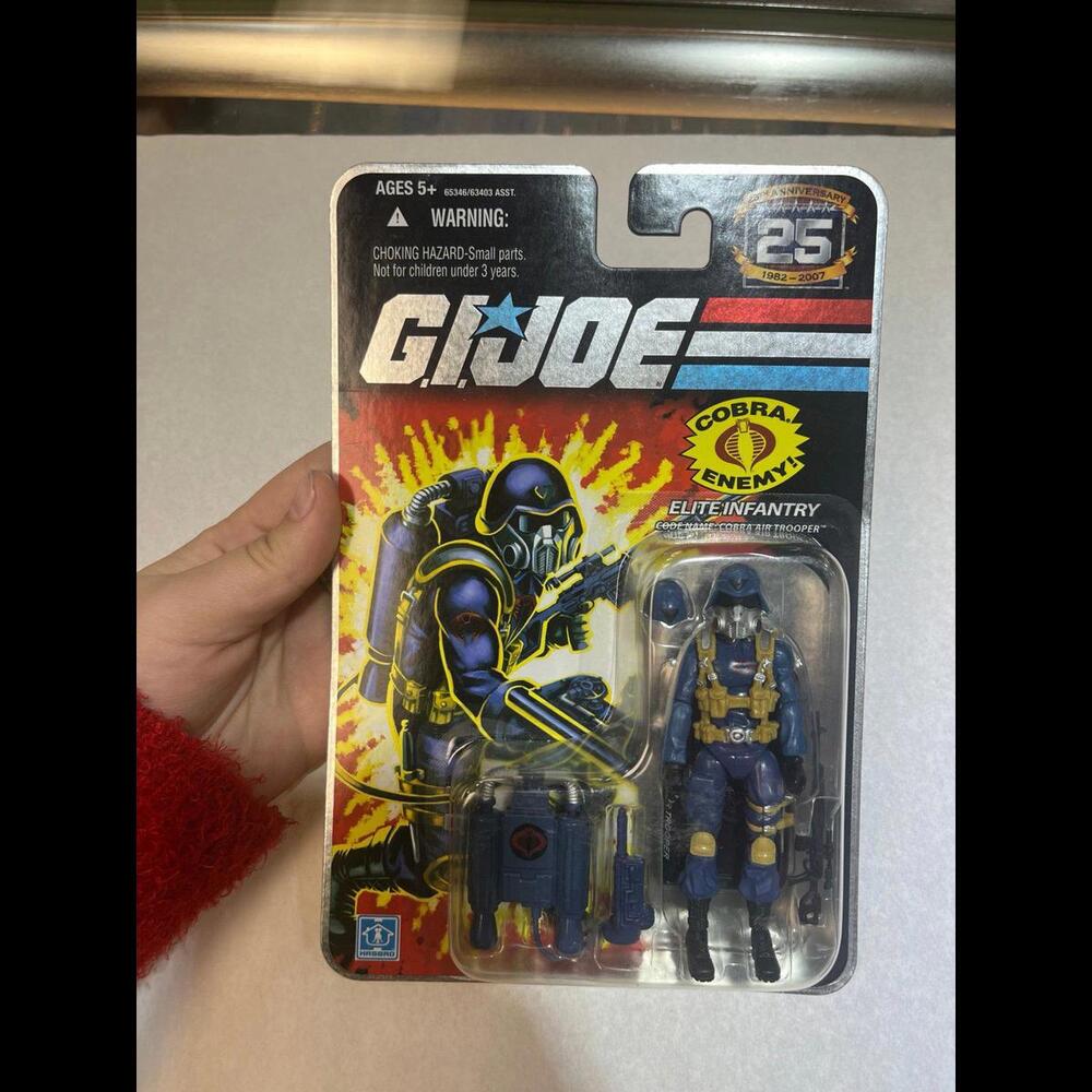 GI JOE 25th ANNIVERSARY ELITE INFANTRY COBRA AIR TROOPER 3.75" FIGURE FOIL‎ CARD